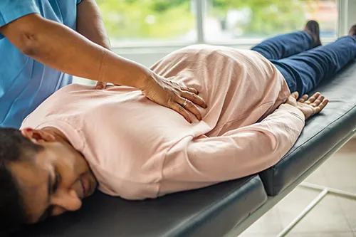 Person receiving a massage